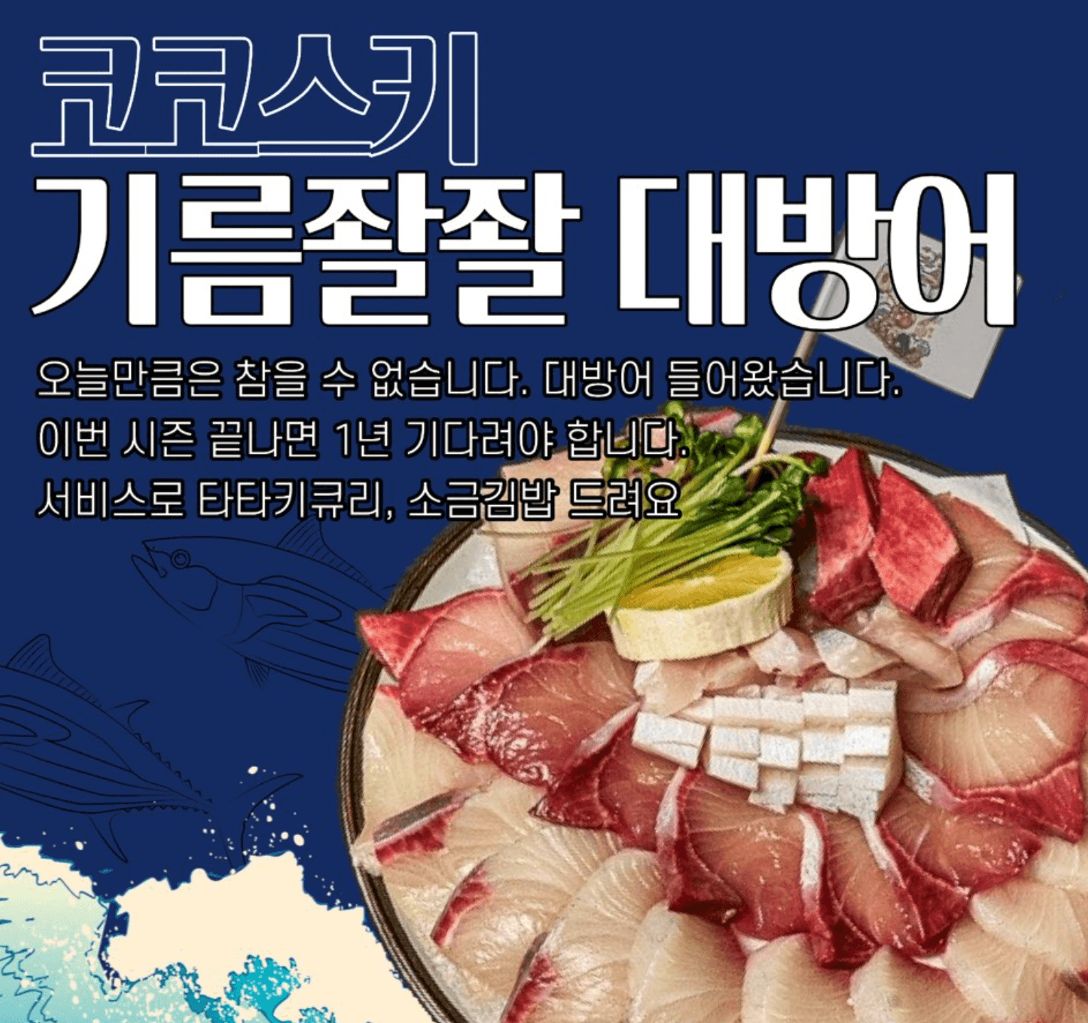 !!코코스키 기름좔좔 대방어 출시!!