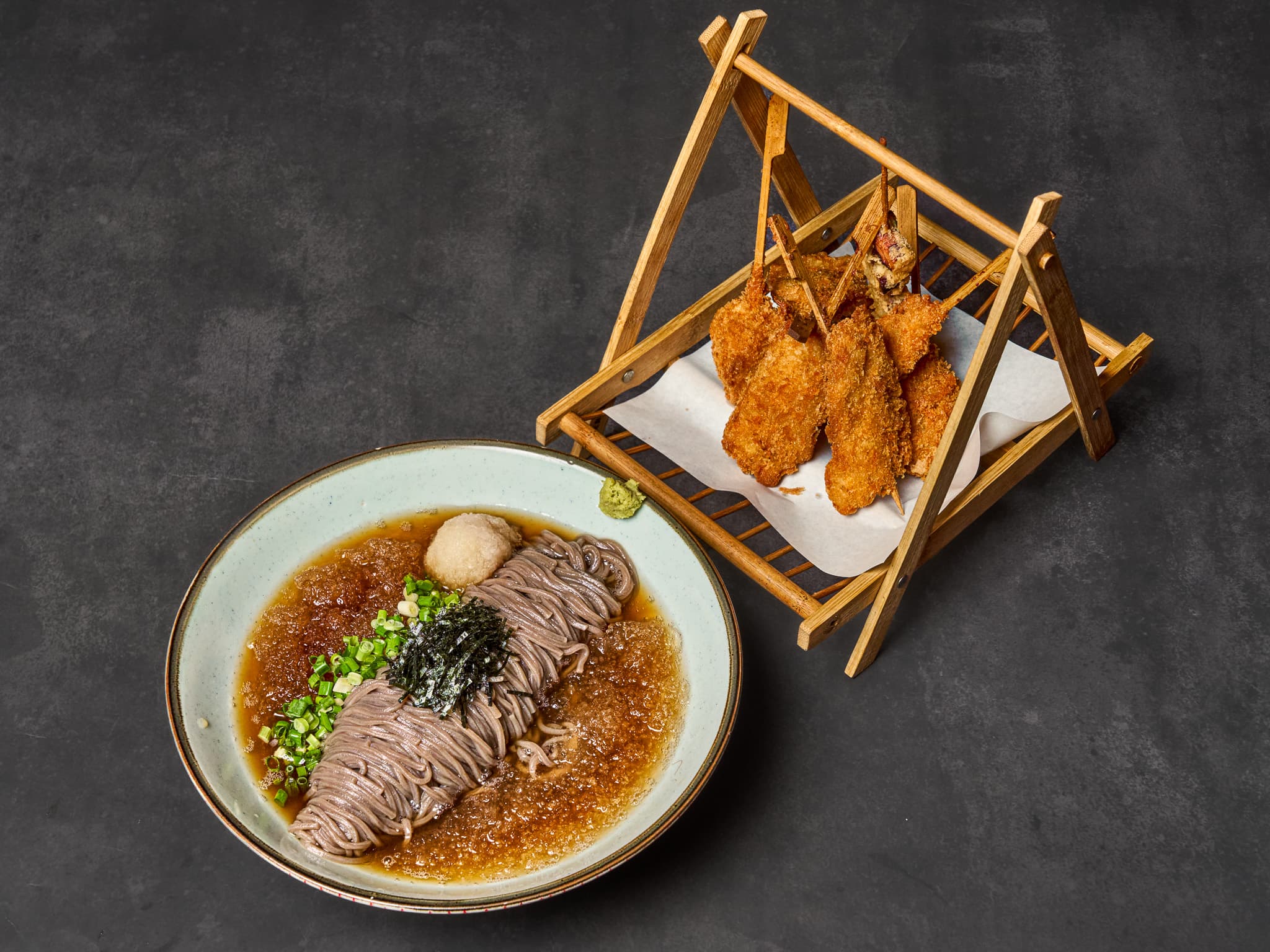 쿠시카츠 7종 + 빙수소바